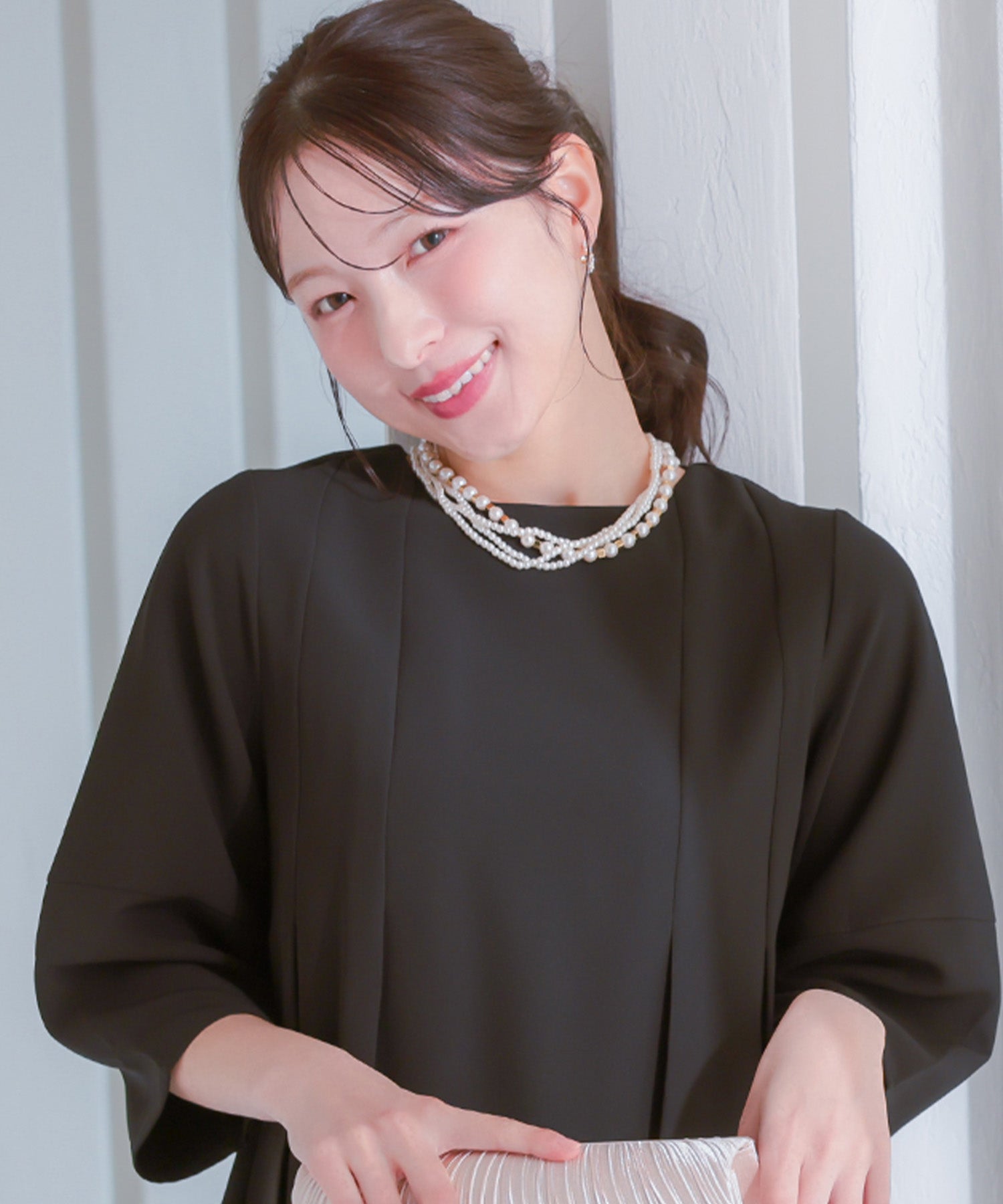 レティカ Retica 大小ミックスホワイトパールネックレスアクセサリー結婚式 （ホワイト×ゴールド） ホワイト×ゴールド