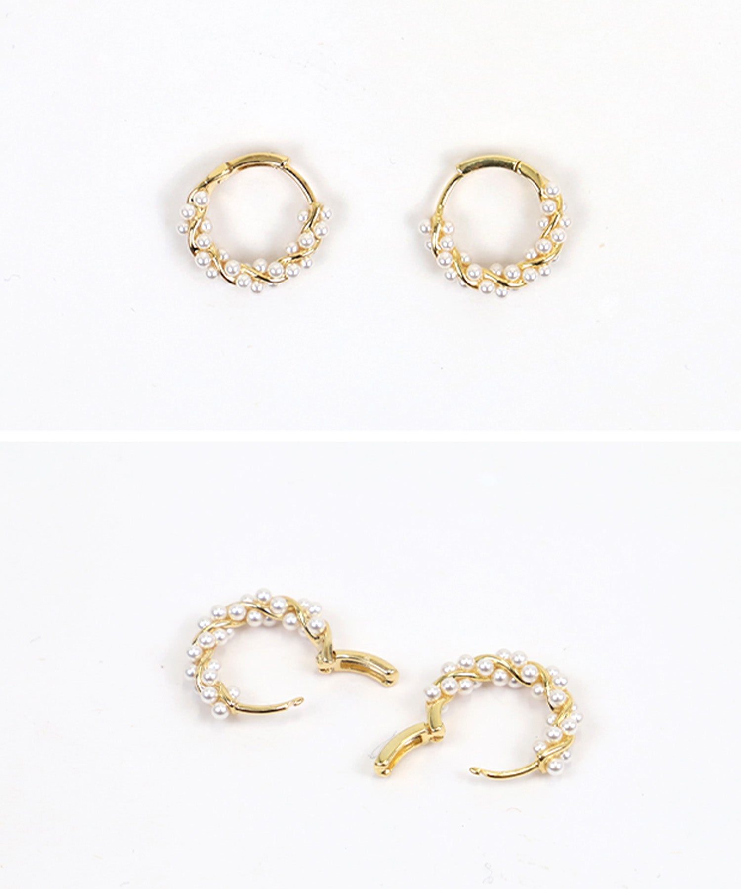 レティカ Retica アクセサリー ツイストパールフープピアス （ホワイト×ゴールド） ホワイト×ゴールド