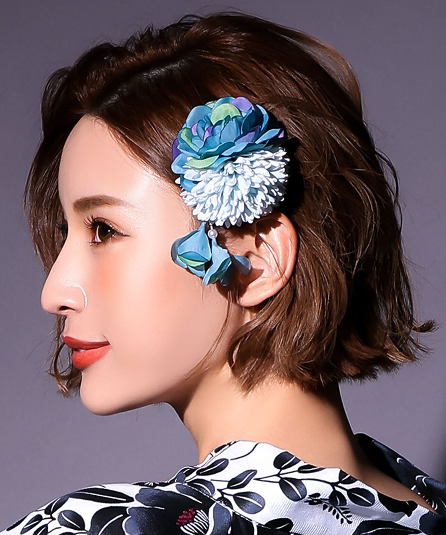 レティカ Retica 浴衣小物 髪飾り ヘアアクセサリー 和装グラデーションしだれ花 （ブルー） ブルー