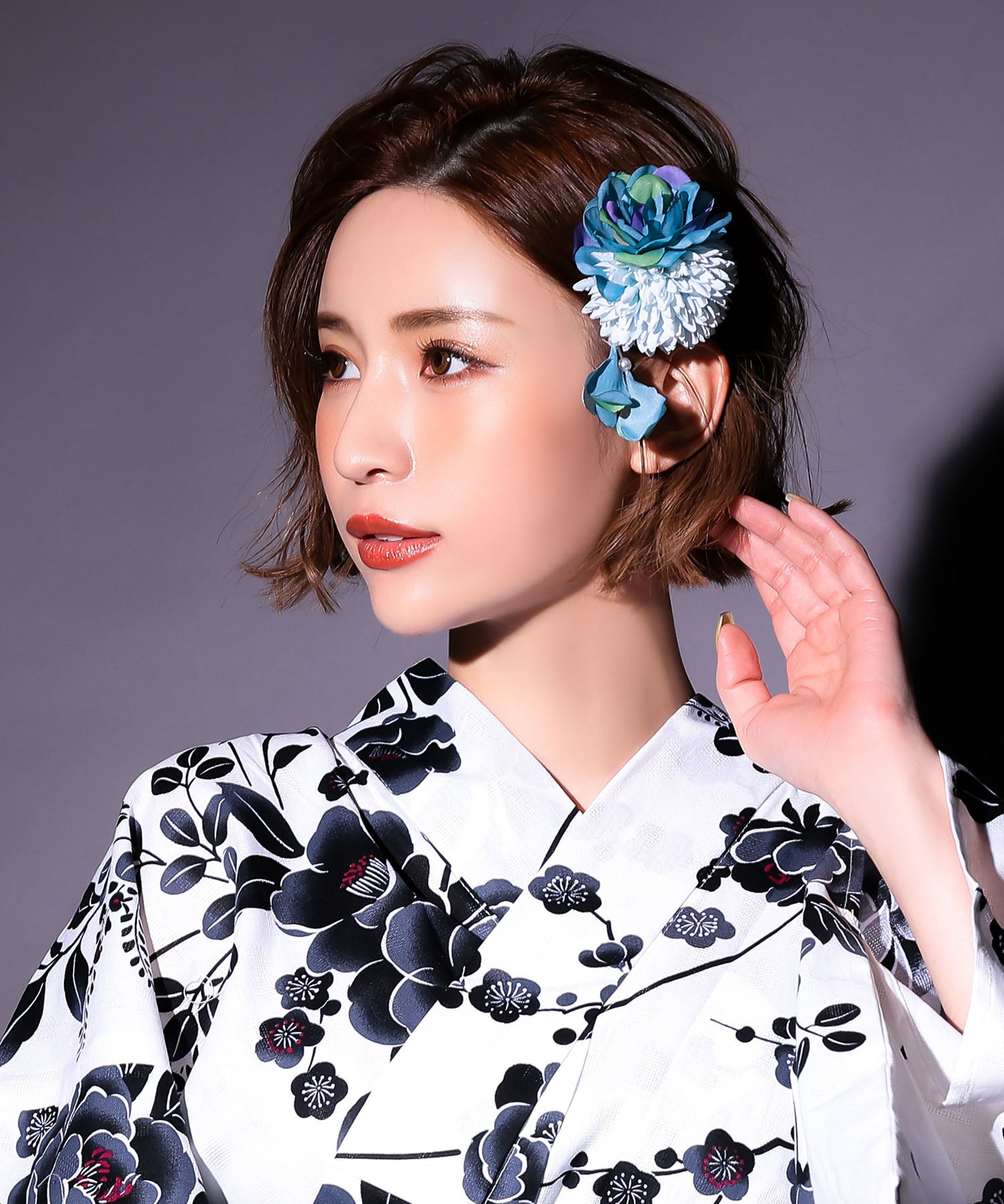レティカ Retica 浴衣小物 髪飾り ヘアアクセサリー 和装グラデーションしだれ花 （ブルー） ブルー