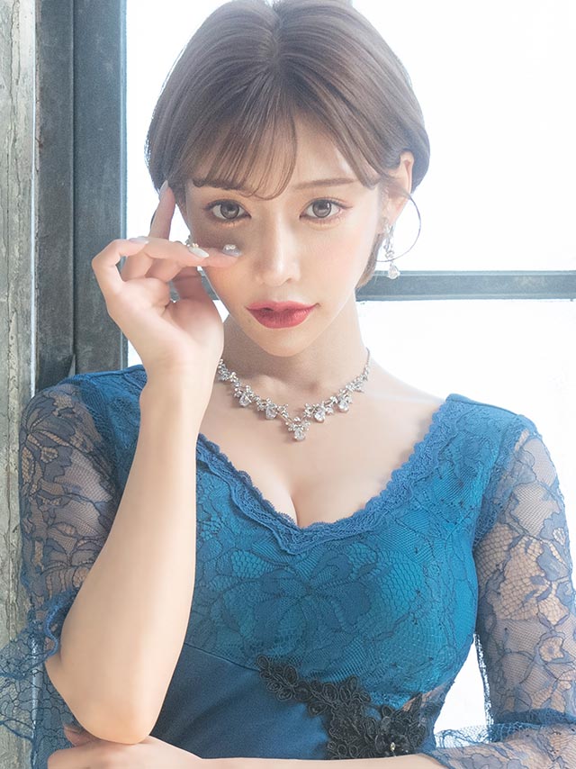 レティカ Retica ラインストーンフラワーネックレスイヤリングセット