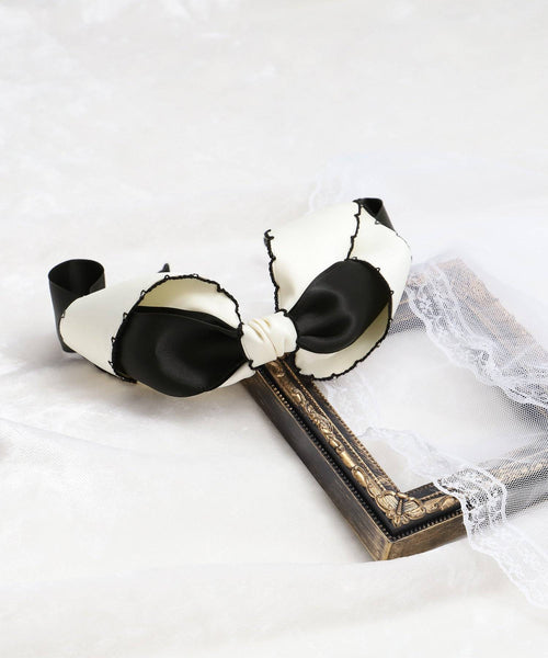 Retica Monotone Ruffle Piping Ribbon Headband
