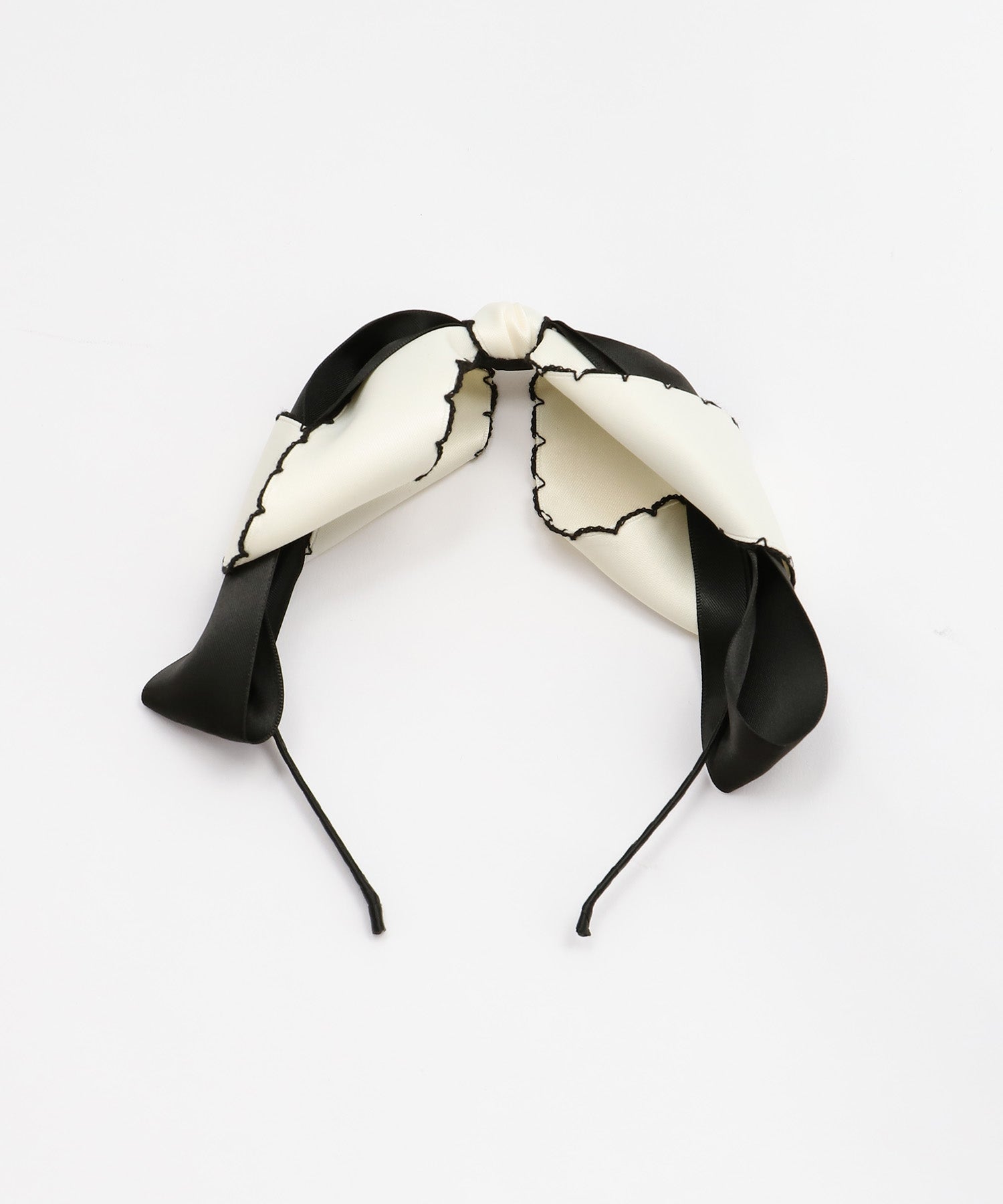 Retica Monotone Ruffle Piping Ribbon Headband