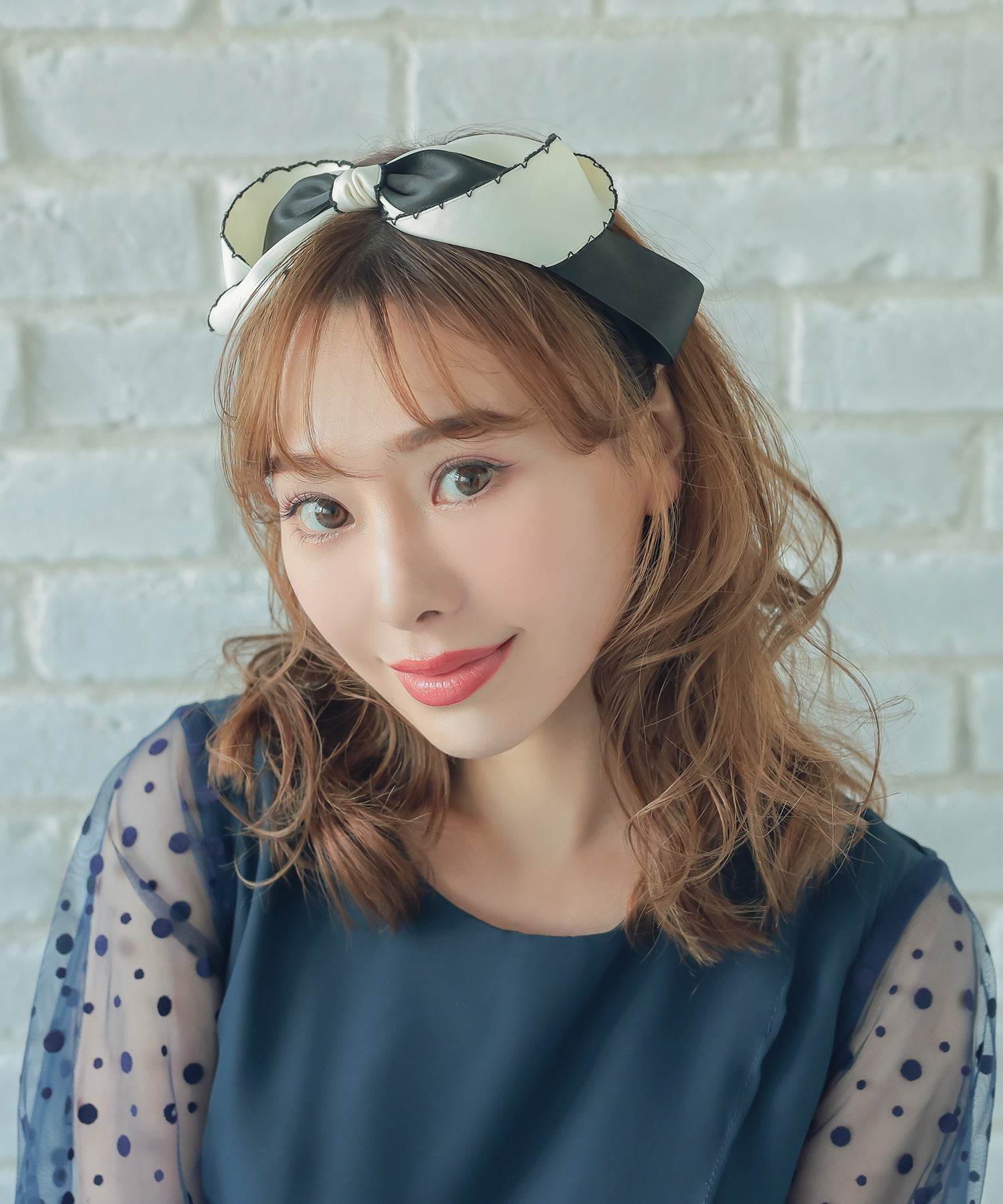 Retica Monotone Ruffle Piping Ribbon Headband