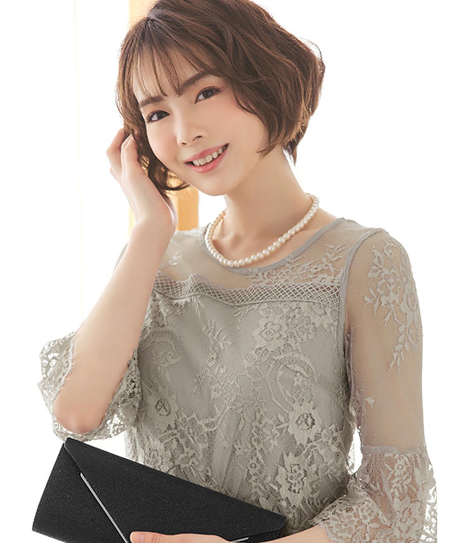 レティカ Retica フォーマルシングルショートパールビーズネックレス