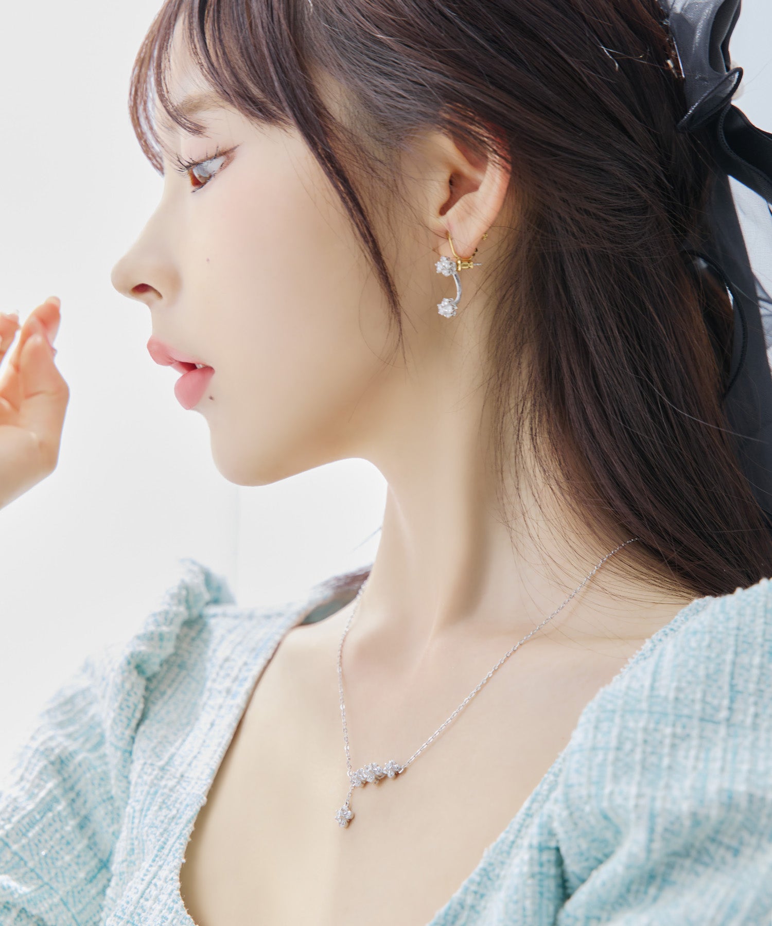 レティカ Retica フラワーシルバービジューアクセサリー2点セット