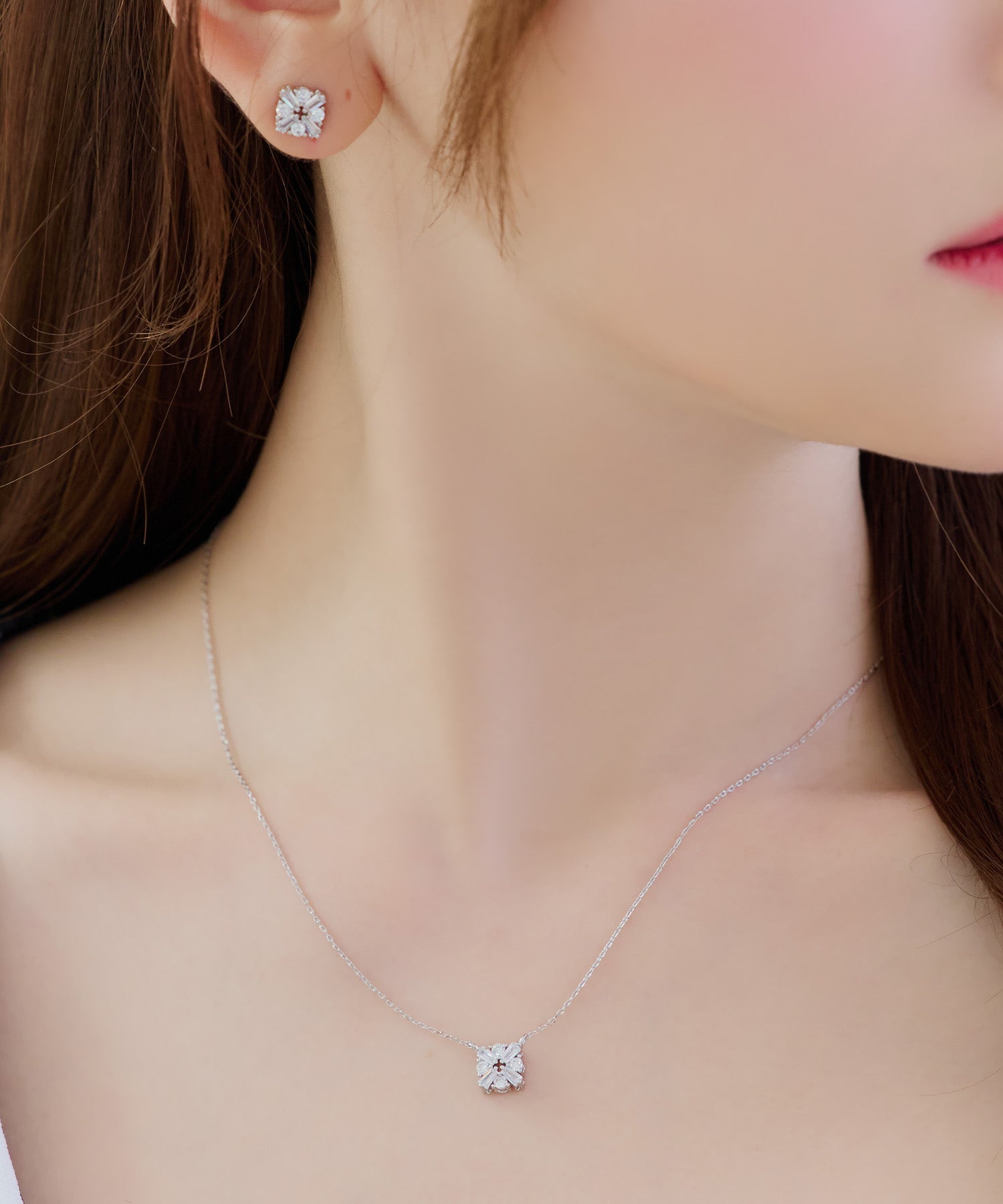 レティカ Retica スクエアビジューカットシルバーアクセサリー2点セット