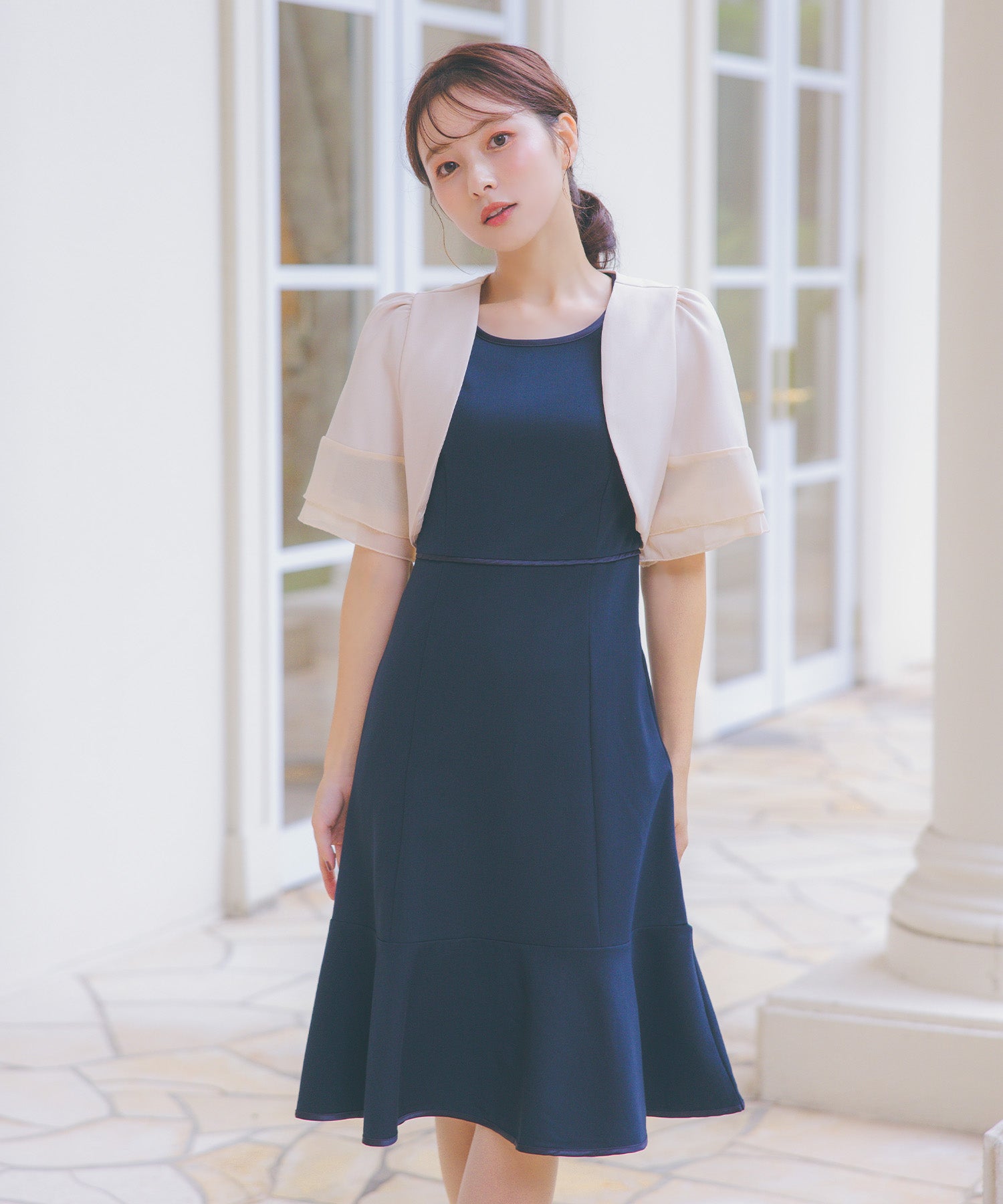Retica Short Sleeve Puff Sleeve Short Bolero Cardigan