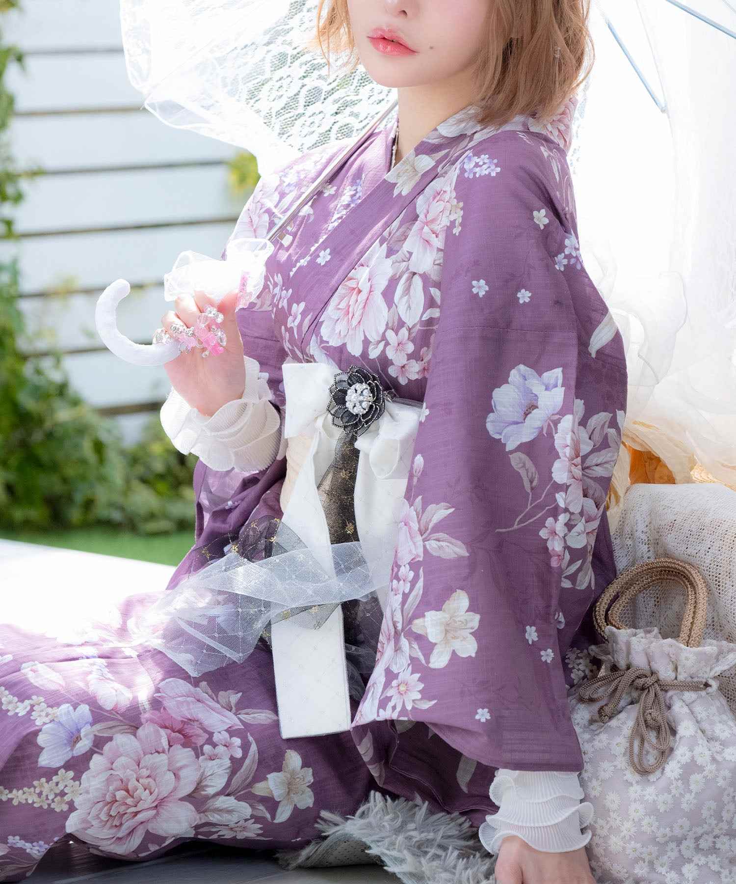 レティカ Retica 浴衣レディース 浴衣小物 ガーリー ビジュー リボン ブローチ 帯飾り （ブラック） ブラック