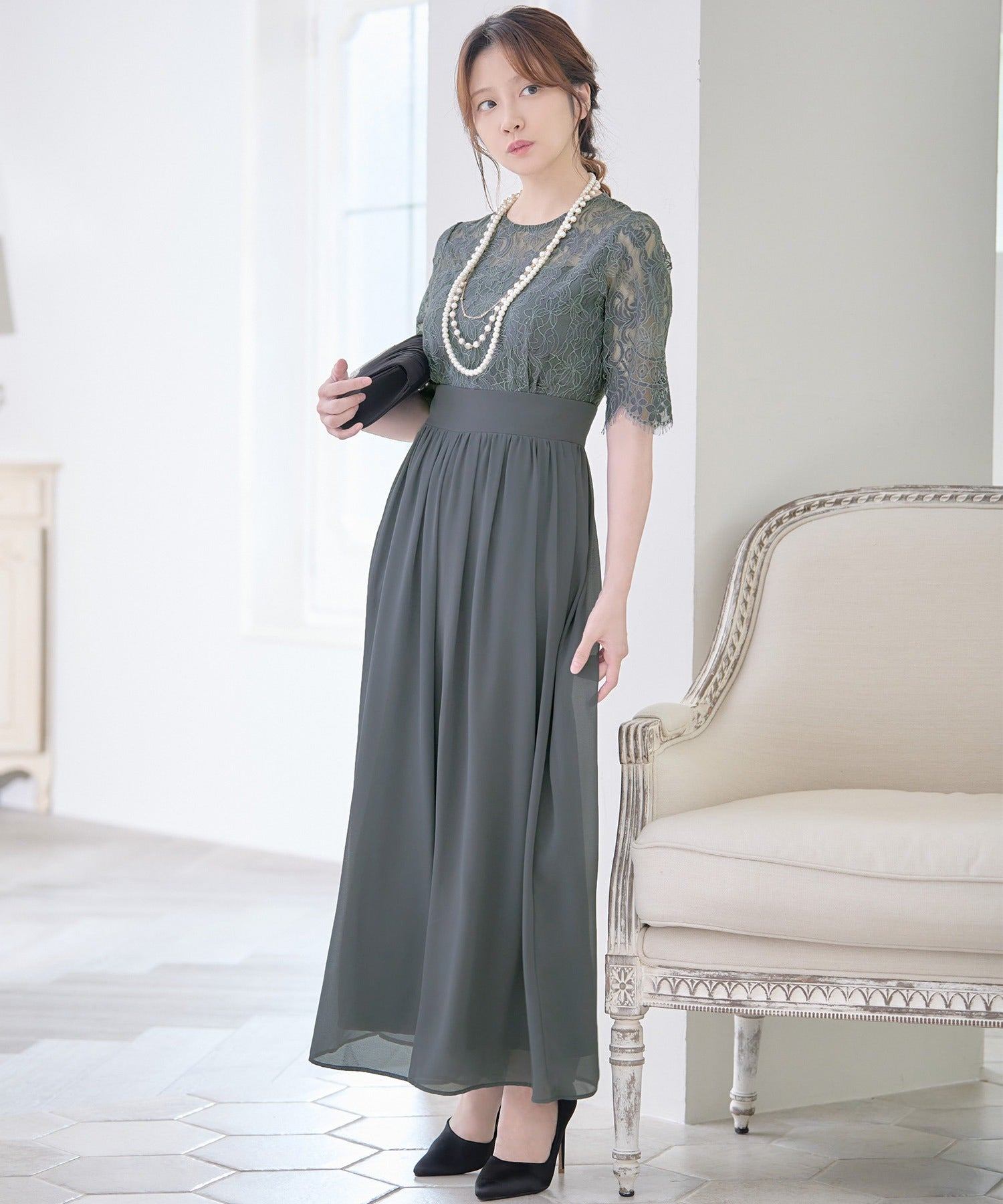 Retica Flower Lace Embroidered Waist Mark Five-Quarter Length Chiffon Wide Pants Dress Plus Size