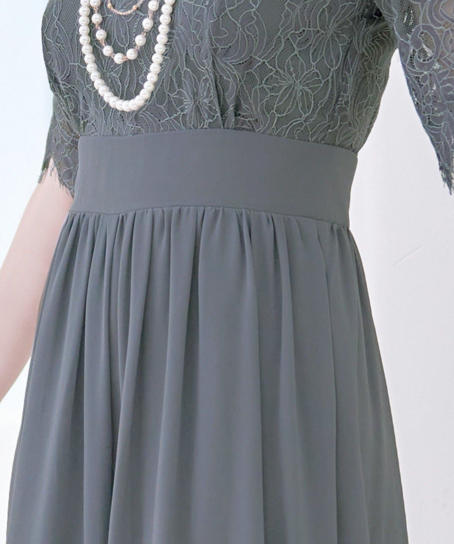 Retica Flower Lace Embroidered Waist Mark Five-Quarter Length Chiffon Wide Pants Dress Plus Size