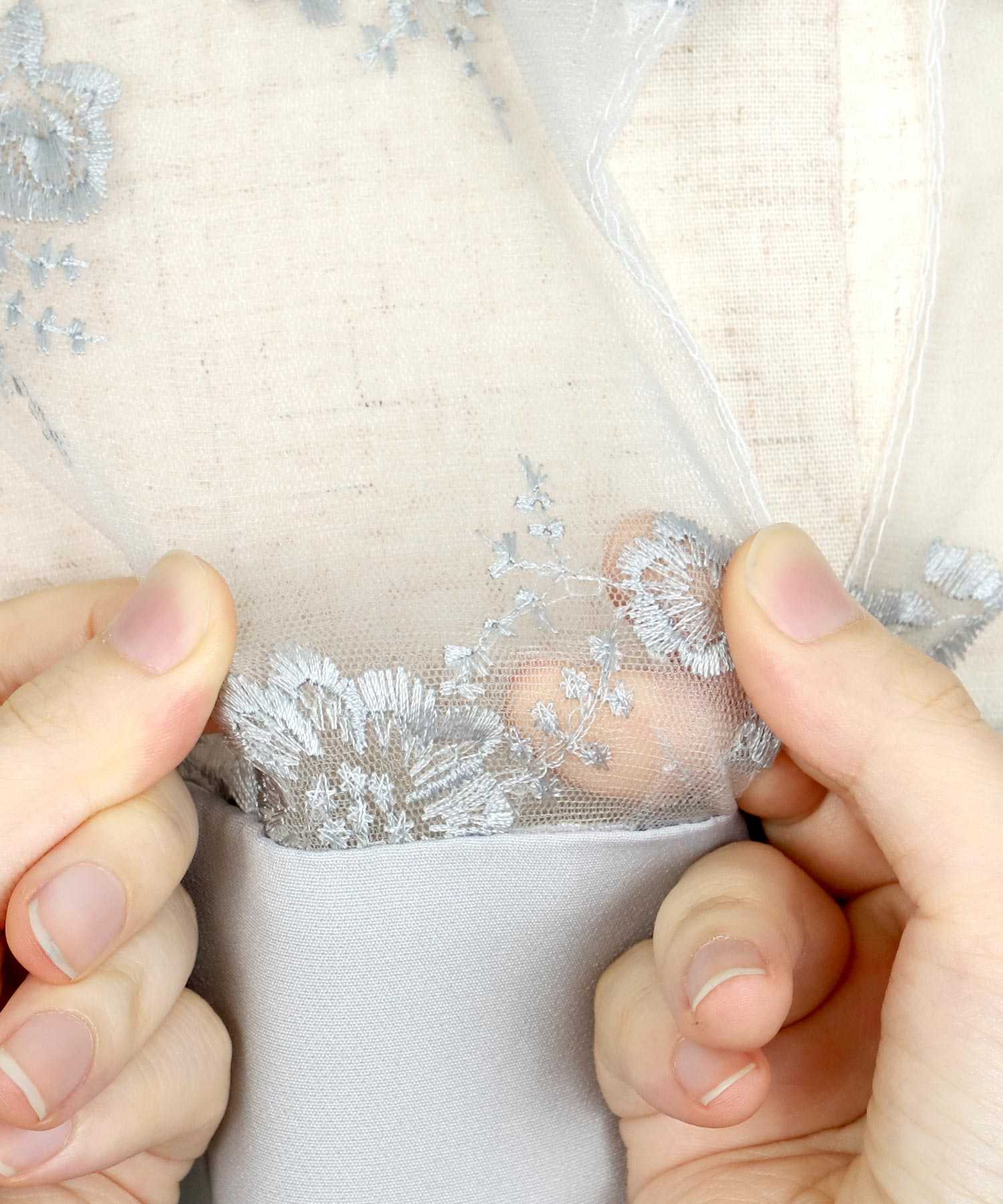 レティカ Retica ビスチェ風切り替えデザインフィッシュテールミモレ丈レーススリーブ結婚式パーティードレス 大きいサイズ