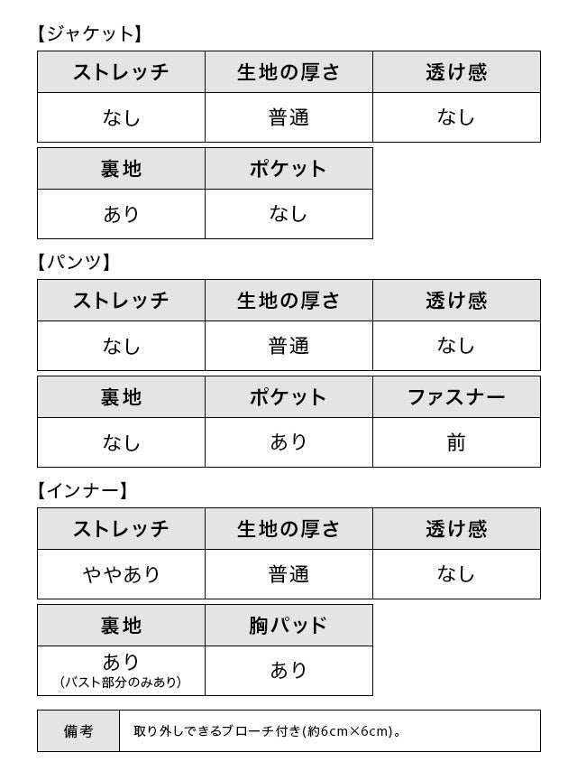 レティカ Retica フラワーコサージュ付きツイード調ジャケットトップス×ワイドパンツスタイルセットアップセレモニースーツ 3点セット