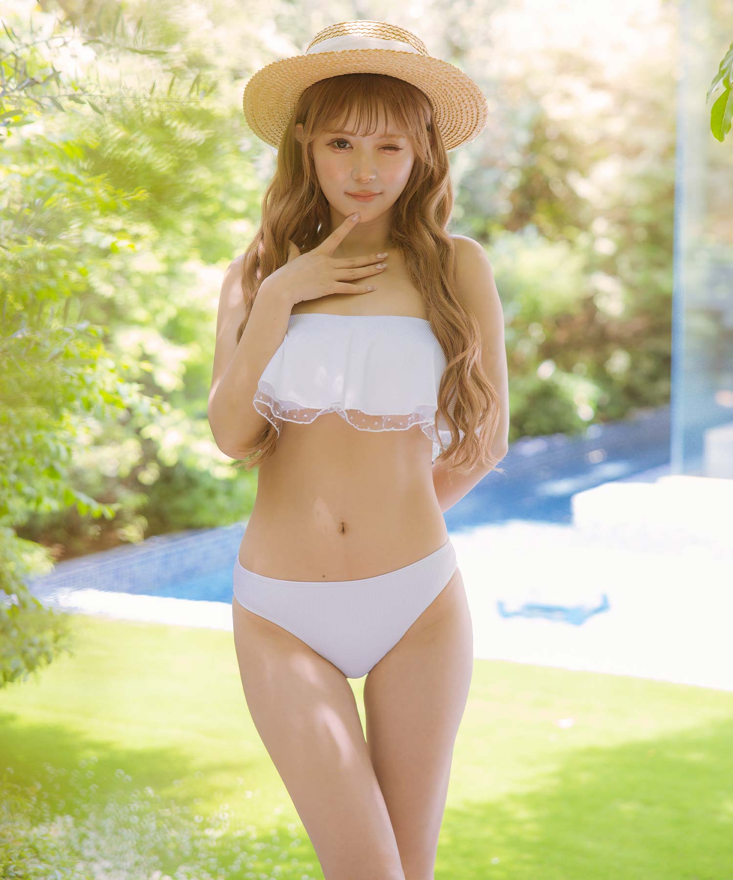 レティカ Retica 水着 バックレースアップフレアドットチュールモノキニギャルビキニ【返品不可商品】