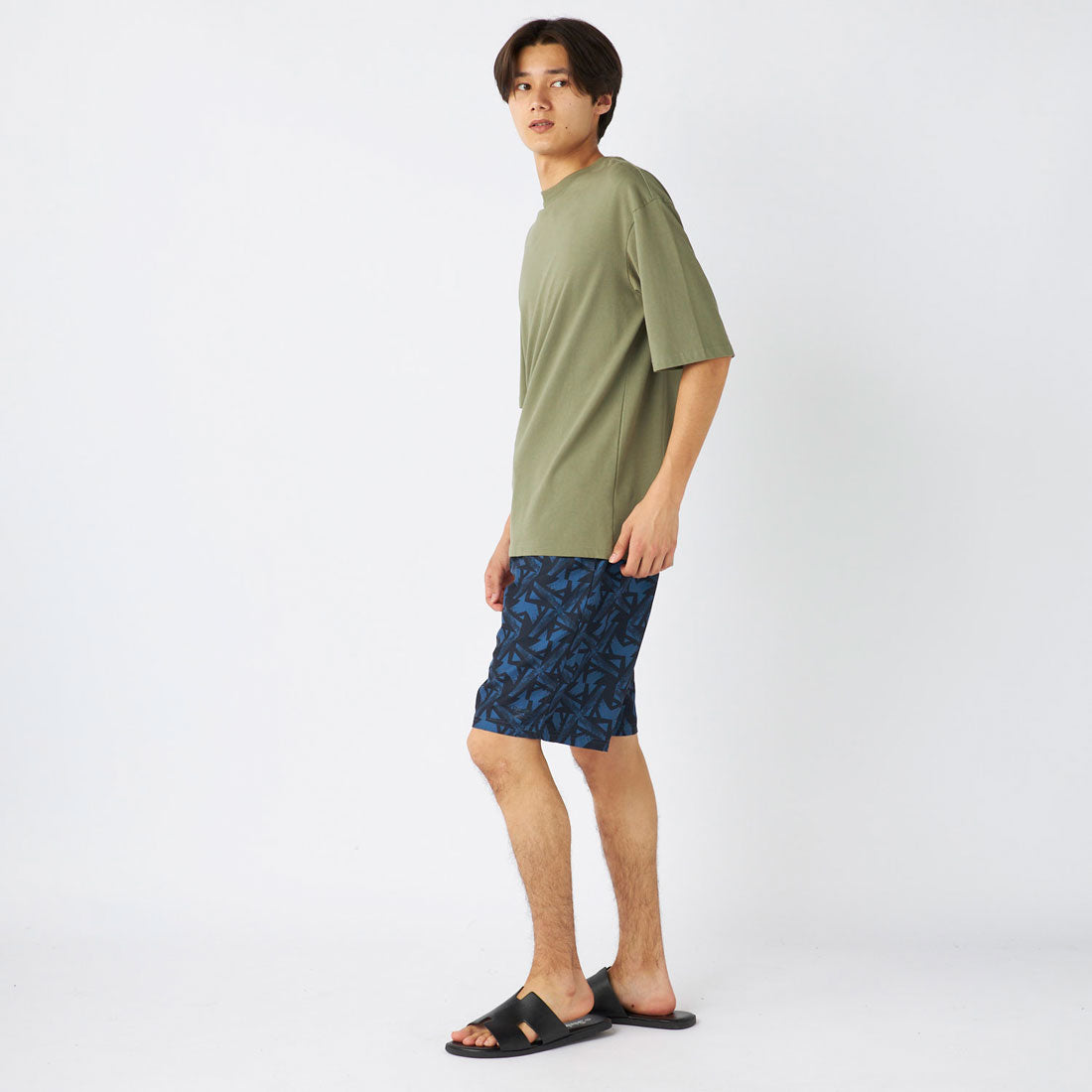 Reebok Swimwear 総柄プリントサーフトランクス【返品不可商品】 （ネイビー） ネイビー