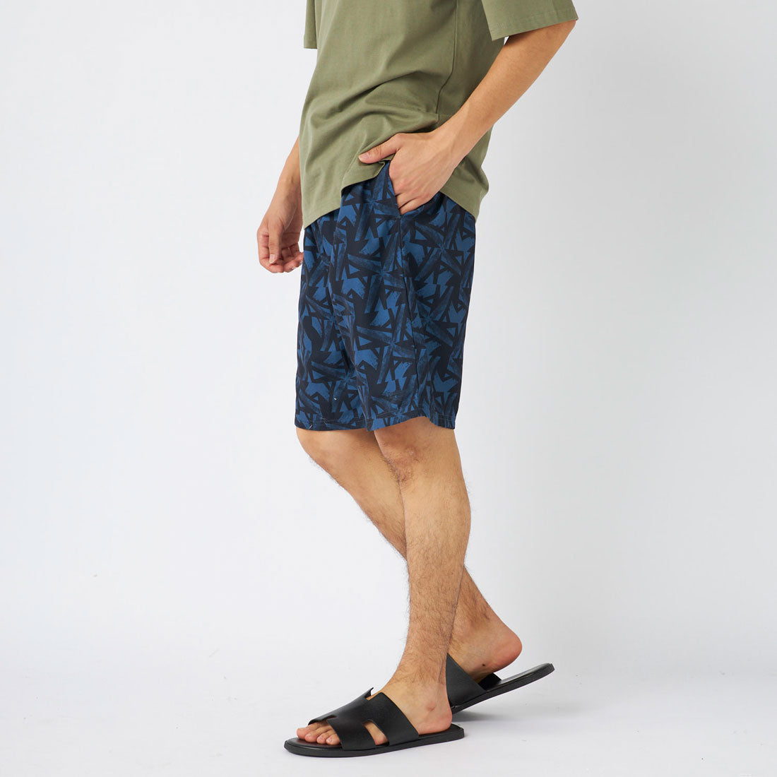 Reebok Swimwear 総柄プリントサーフトランクス【返品不可商品】 （ネイビー） ネイビー