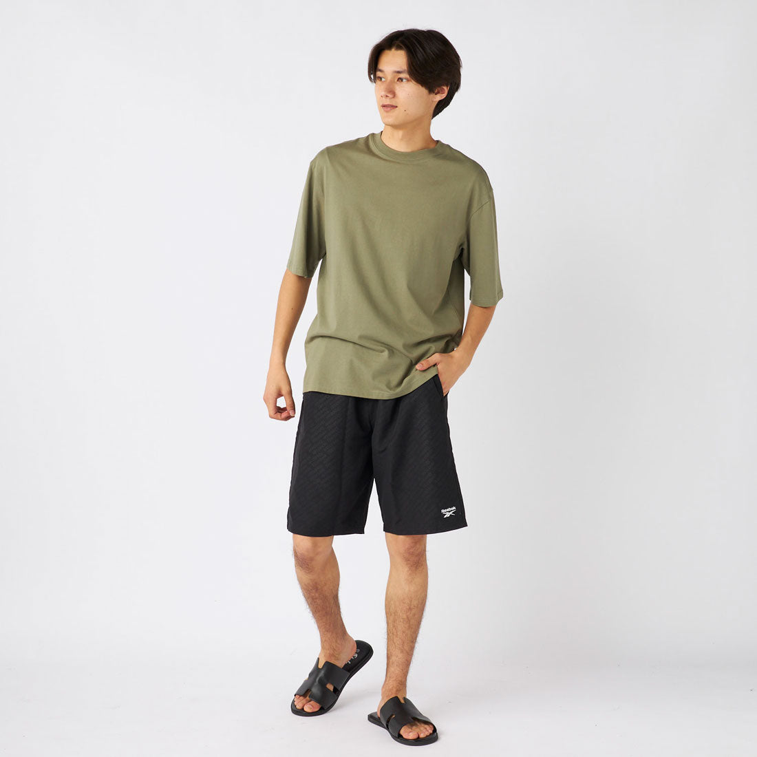 Reebok Swimwear エンボスサーフトランクス【返品不可商品】 （ブラック） ブラック