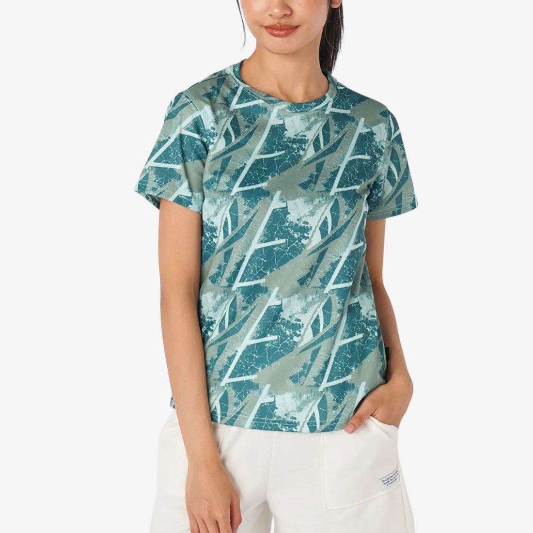 Reebok Swimwear  エンボスメッシュプリントT （グリーン） グリーン