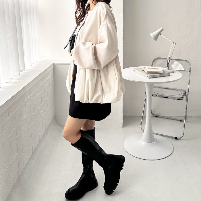 GeeRA Balloon Peplum Double Zip Blouson