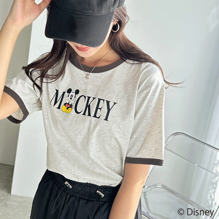 ジーラ GeeRA 《FIRSTMOODコラボ》【Disney】別注リンガープリントTシャツ （ミニー×杢グレー） ミニー×杢グレー