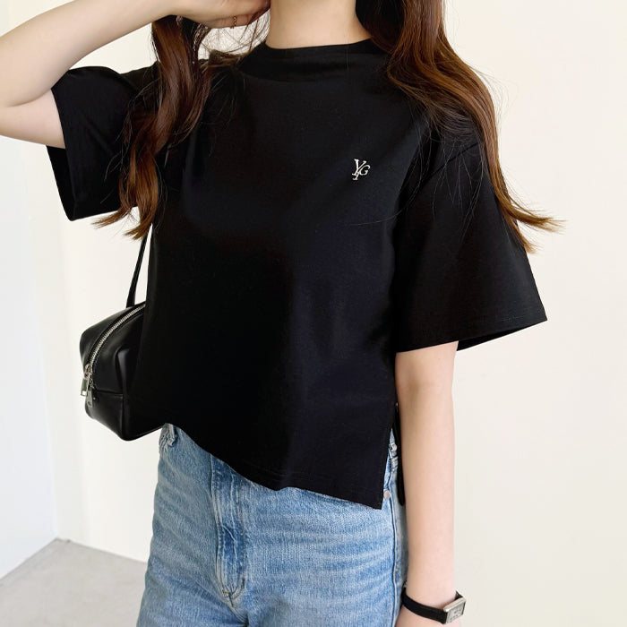ジーラ GeeRA 【YOUING.】アナグラムロゴ刺繍Tシャツ （ブラック） ブラック