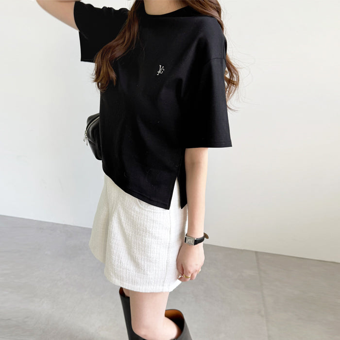 ジーラ GeeRA 【YOUING.】アナグラムロゴ刺繍Tシャツ （ブラック） ブラック
