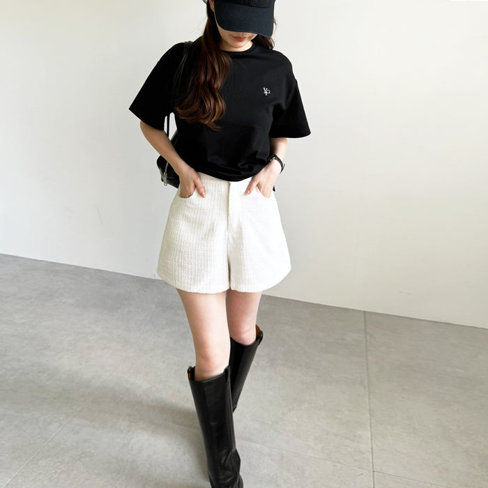 ジーラ GeeRA 【YOUING.】アナグラムロゴ刺繍Tシャツ （ブラック） ブラック