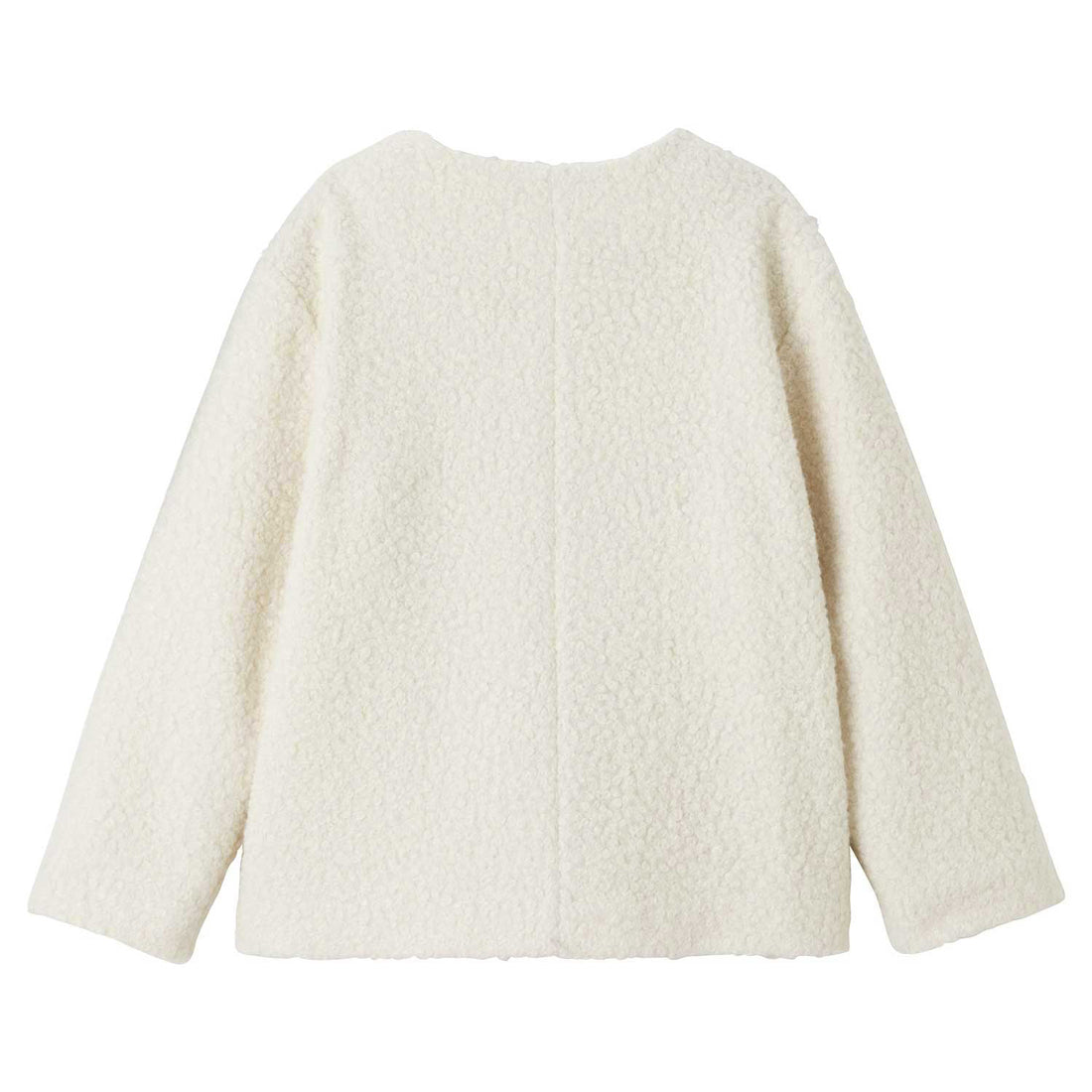 ジーラ GeeRA プードル起毛リングウールライク金ボタンノーカラージャケットコートアウター （アイボリー） アイボリー