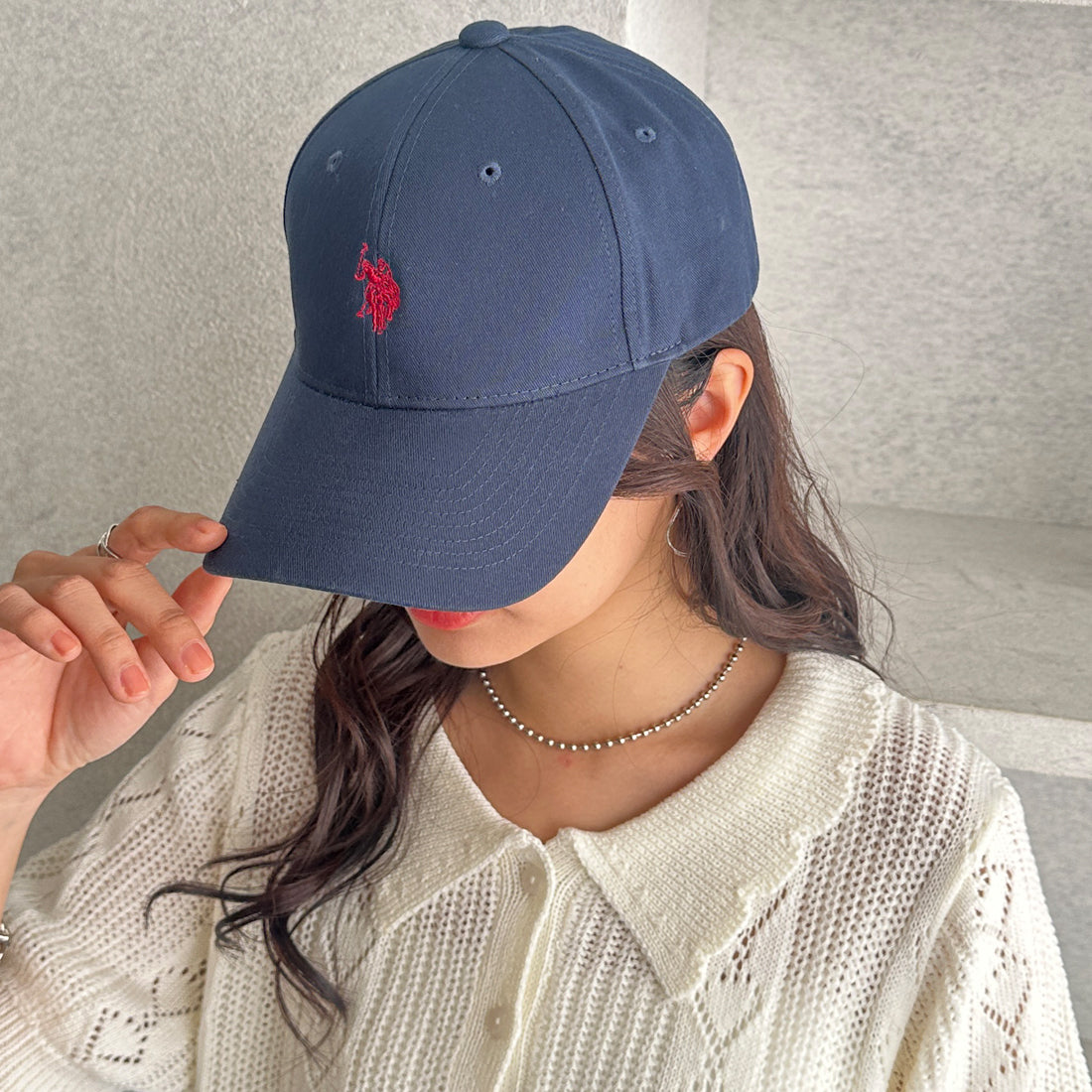 ジーラ GeeRA 【U.S. POLO ASSN.】綿100％深つばベースボールキャップ （ネイビー） ネイビー
