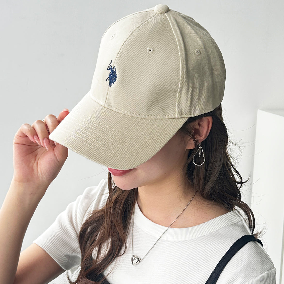 ジーラ GeeRA 【U.S. POLO ASSN.】綿100％深つばベースボールキャップ （ネイビー） ネイビー