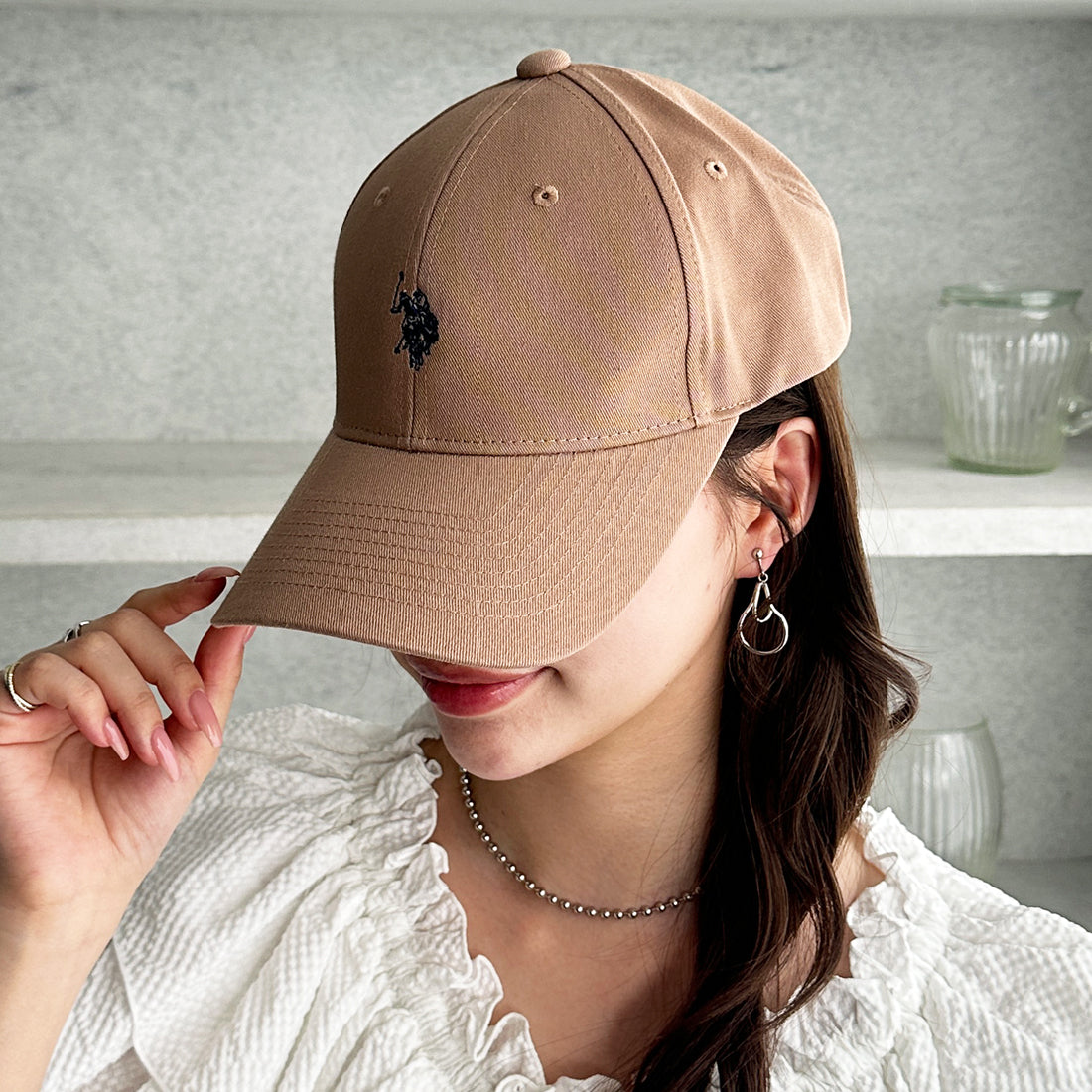ジーラ GeeRA 【U.S. POLO ASSN.】綿100％深つばベースボールキャップ （ネイビー） ネイビー
