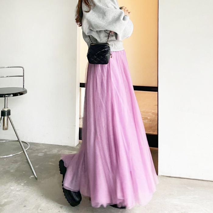 ジーラ GeeRA フレアーチュールロングスカート