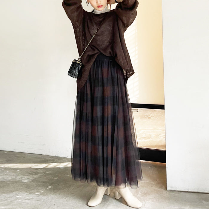 ジーラ GeeRA フレアーチュールロングスカート