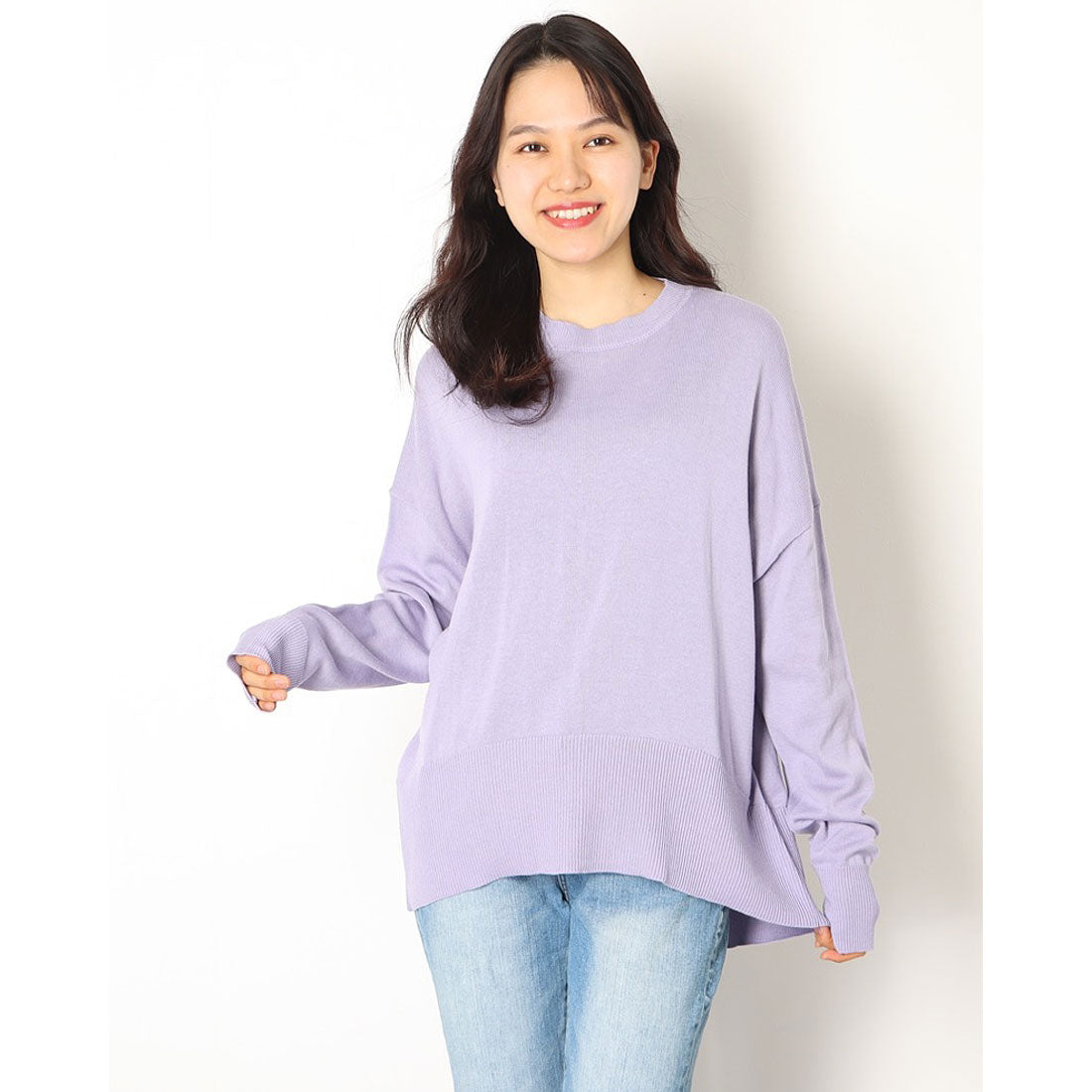 ジーラ GeeRA 綿混バックスリットニット