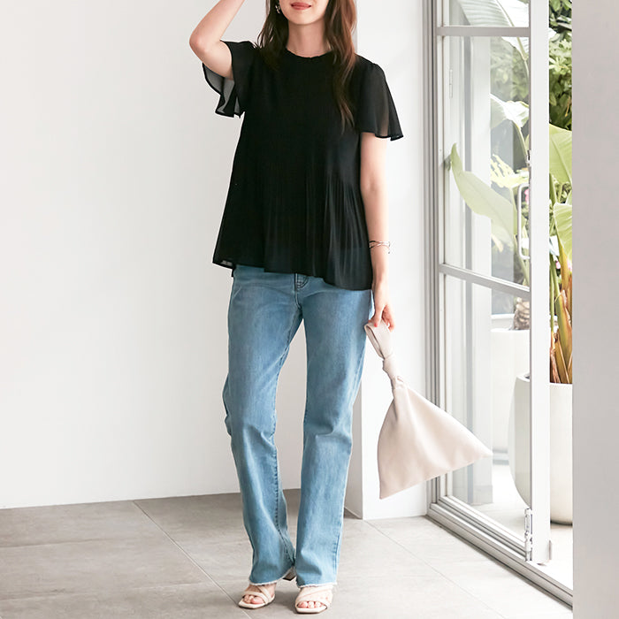 ジーラ GeeRA プリーツシフォンブラウス