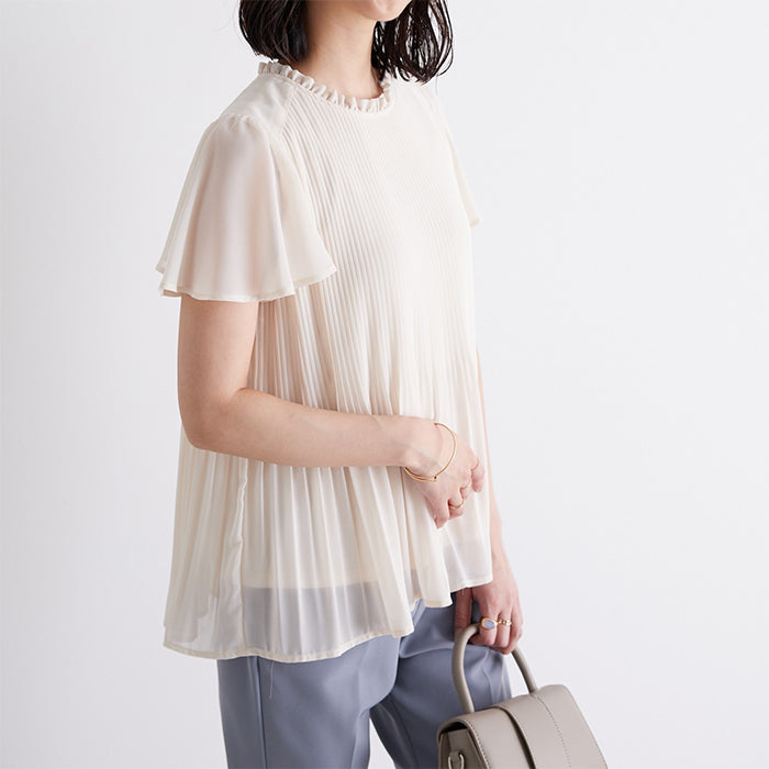 ジーラ GeeRA プリーツシフォンブラウス