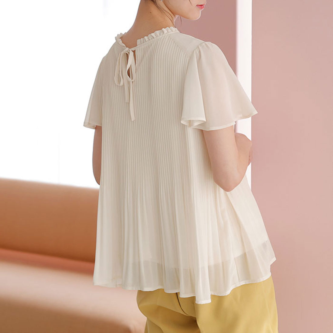 ジーラ GeeRA プリーツシフォンブラウス