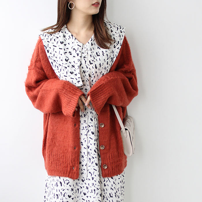 ジーラ GeeRA セーラーカラープリントワンピース,オフホワイト系