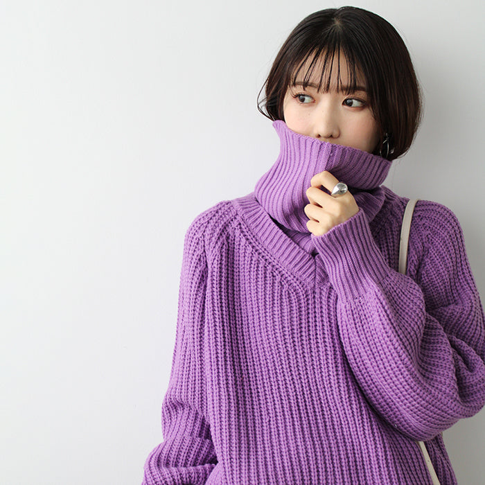 ジーラ GeeRA ネックウォーマー付ニット,ピンク