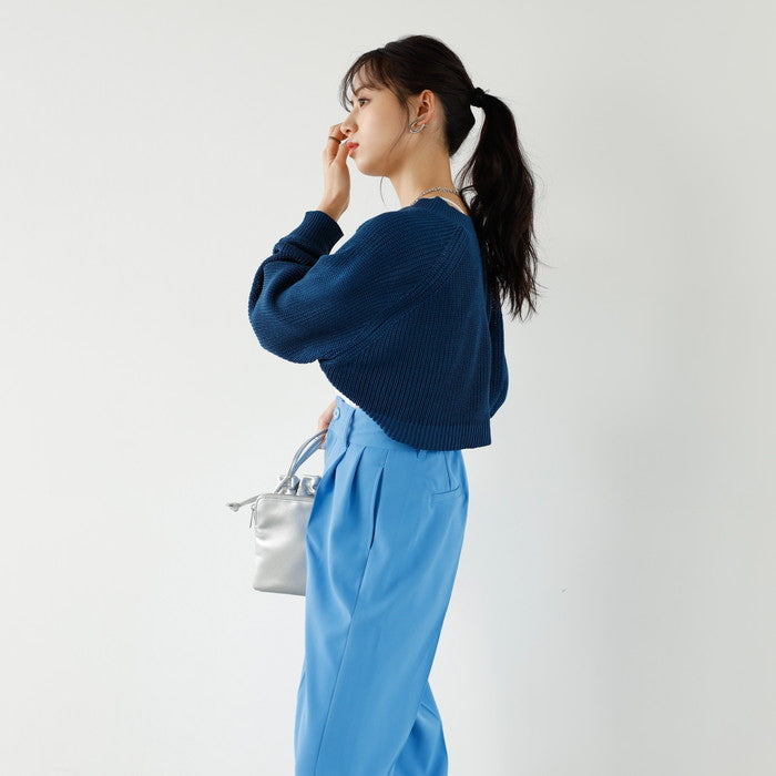 ジーラ GeeRA 畦編ショートボレロカーディガン