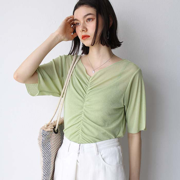 ジーラ GeeRA Vネックシャーリングカットソー