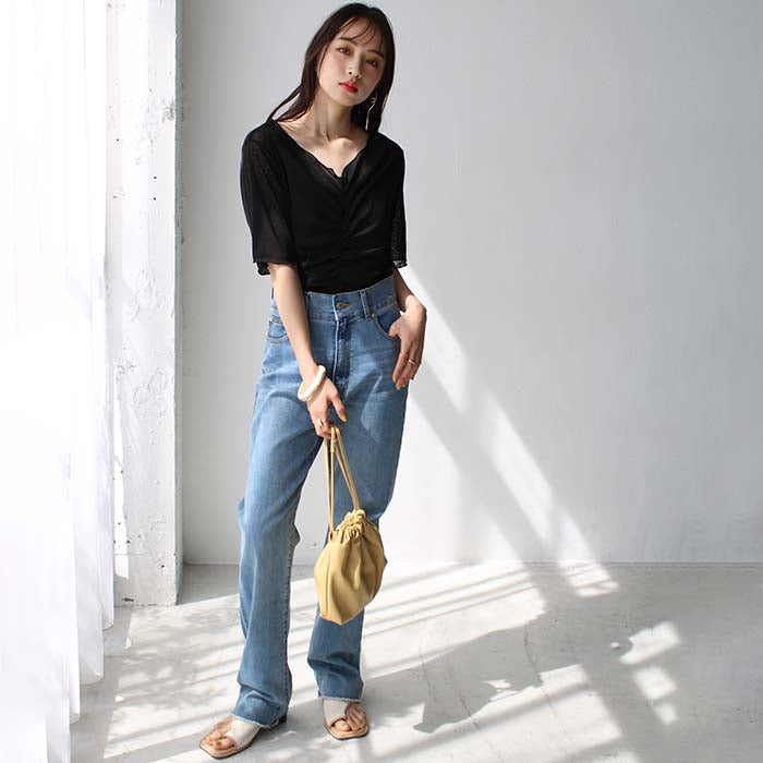 ジーラ GeeRA Vネックシャーリングカットソー