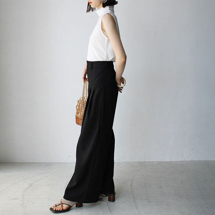 ジーラ GeeRA カットジャカードノースリーブハイネックブラウス