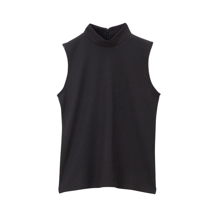 ジーラ GeeRA カットジャカードノースリーブハイネックブラウス