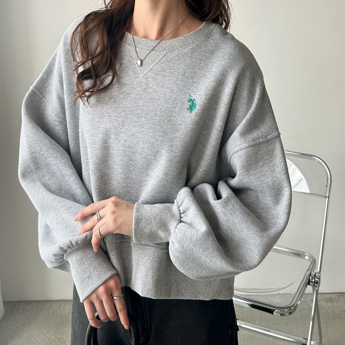 ジーラ GeeRA 【U．S．POLO ASSN】ショートスウェット （モクグレー） 杢グレー