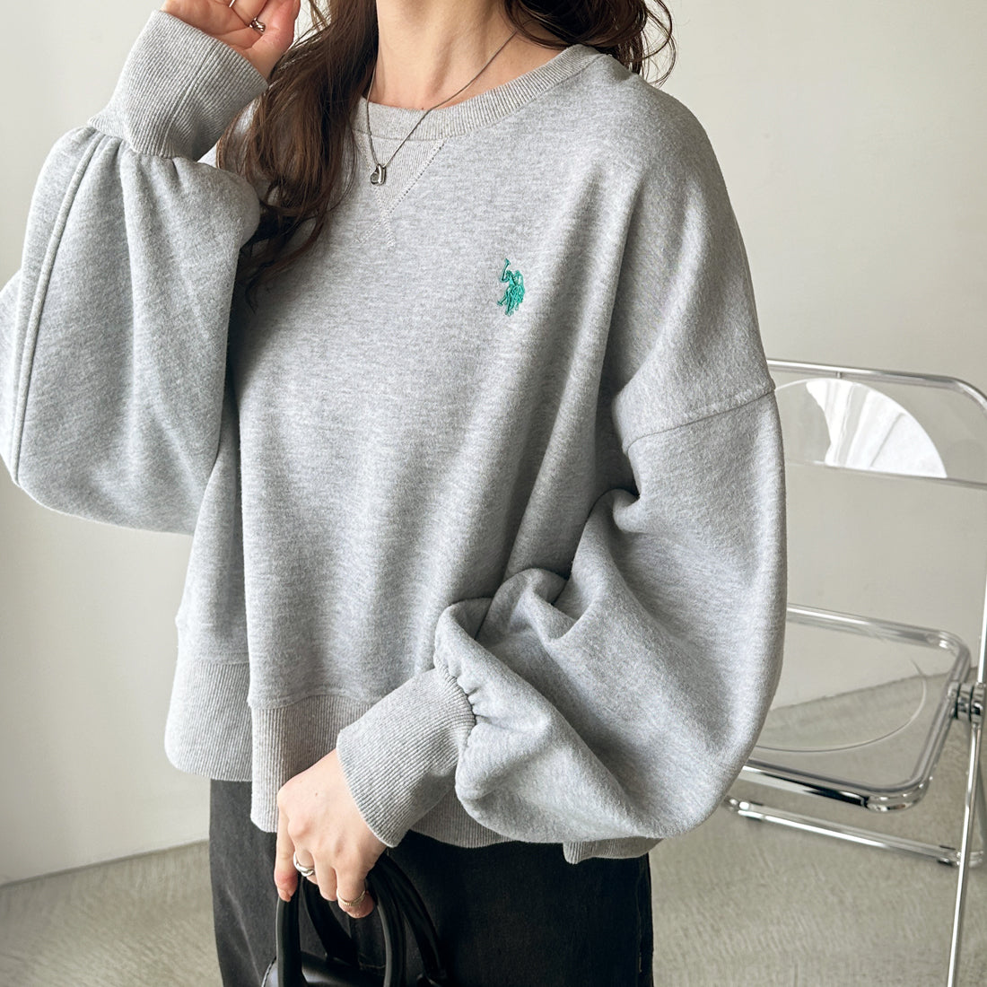 ジーラ GeeRA 【U．S．POLO ASSN】ショートスウェット （モクグレー） 杢グレー