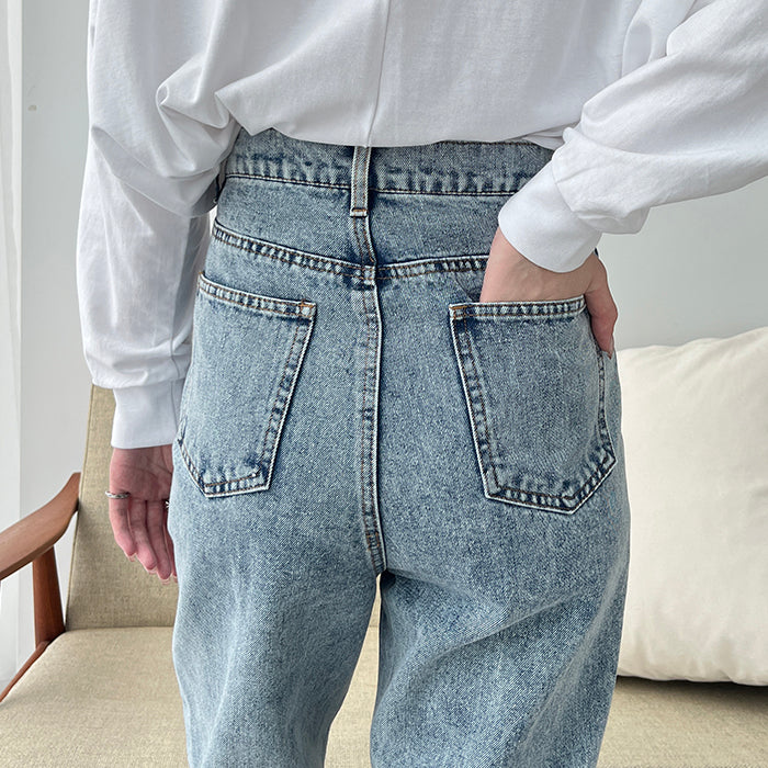 ジーラ GeeRA センター切替ワイドデニムパンツ