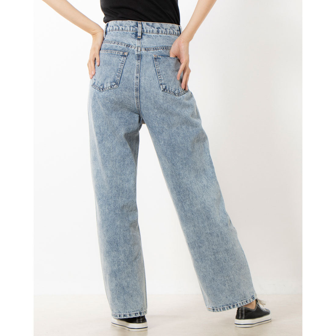 ジーラ GeeRA センター切替ワイドデニムパンツ