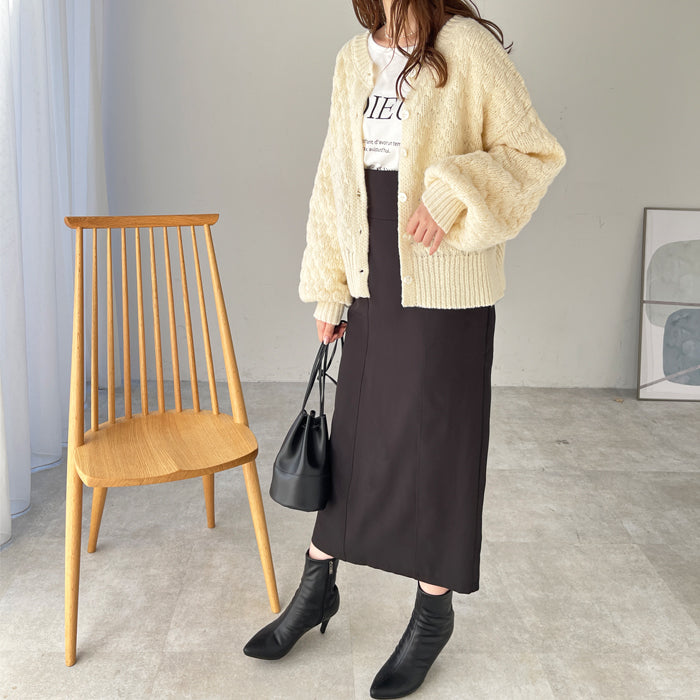 ジーラ GeeRA ポコポコケーブル編ニットカーディガン