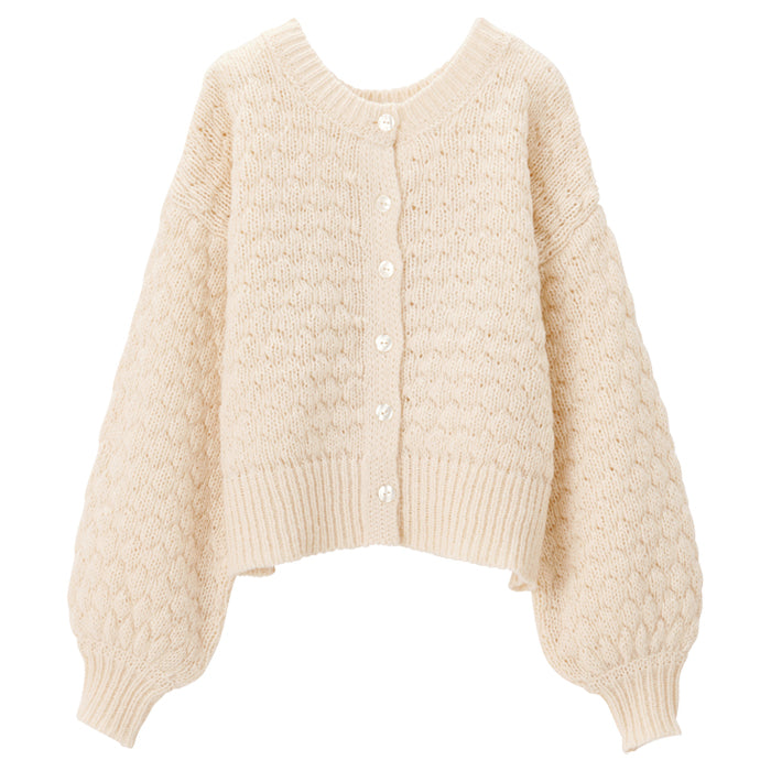 ジーラ GeeRA ポコポコケーブル編ニットカーディガン